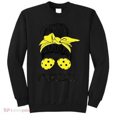 Messy Bun Number One Paddleball PickleBall Lover Sweatshirt
