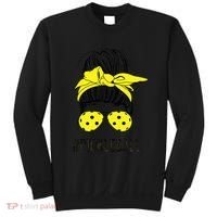 Messy Bun Number One Paddleball PickleBall Lover Sweatshirt thumb 0