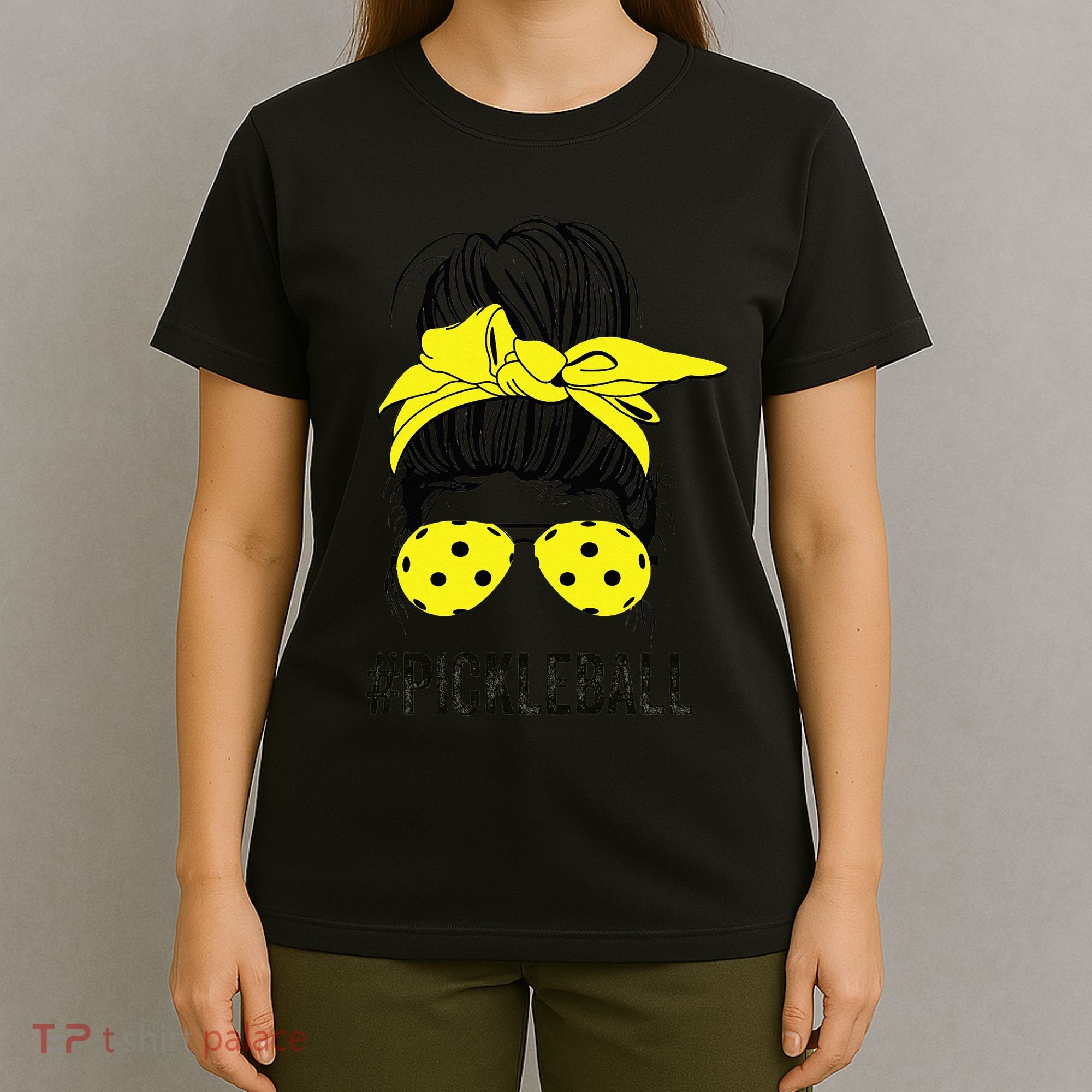 Messy Bun Number One Paddleball PickleBall Lover T-Shirt