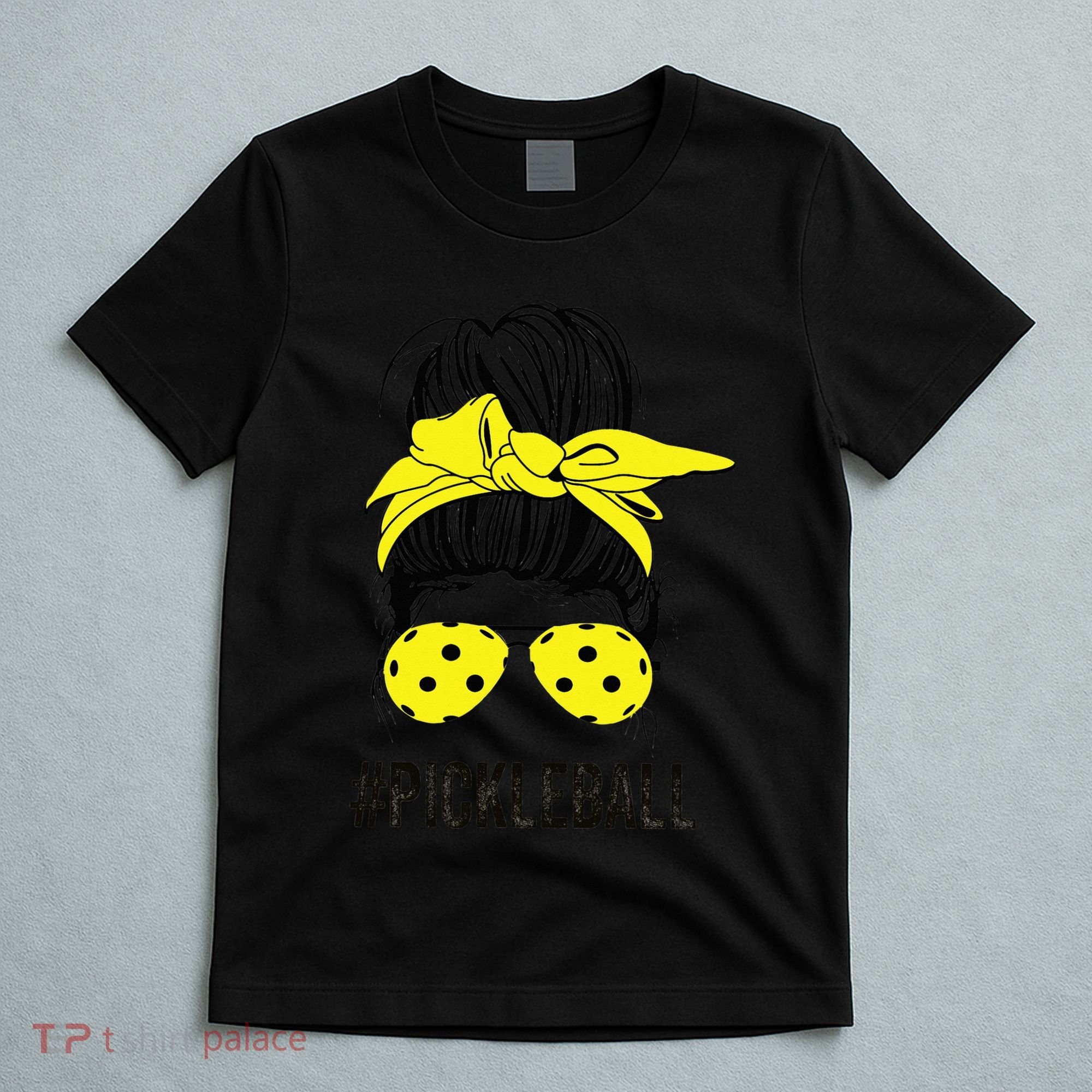 Messy Bun Number One Paddleball PickleBall Lover T-Shirt