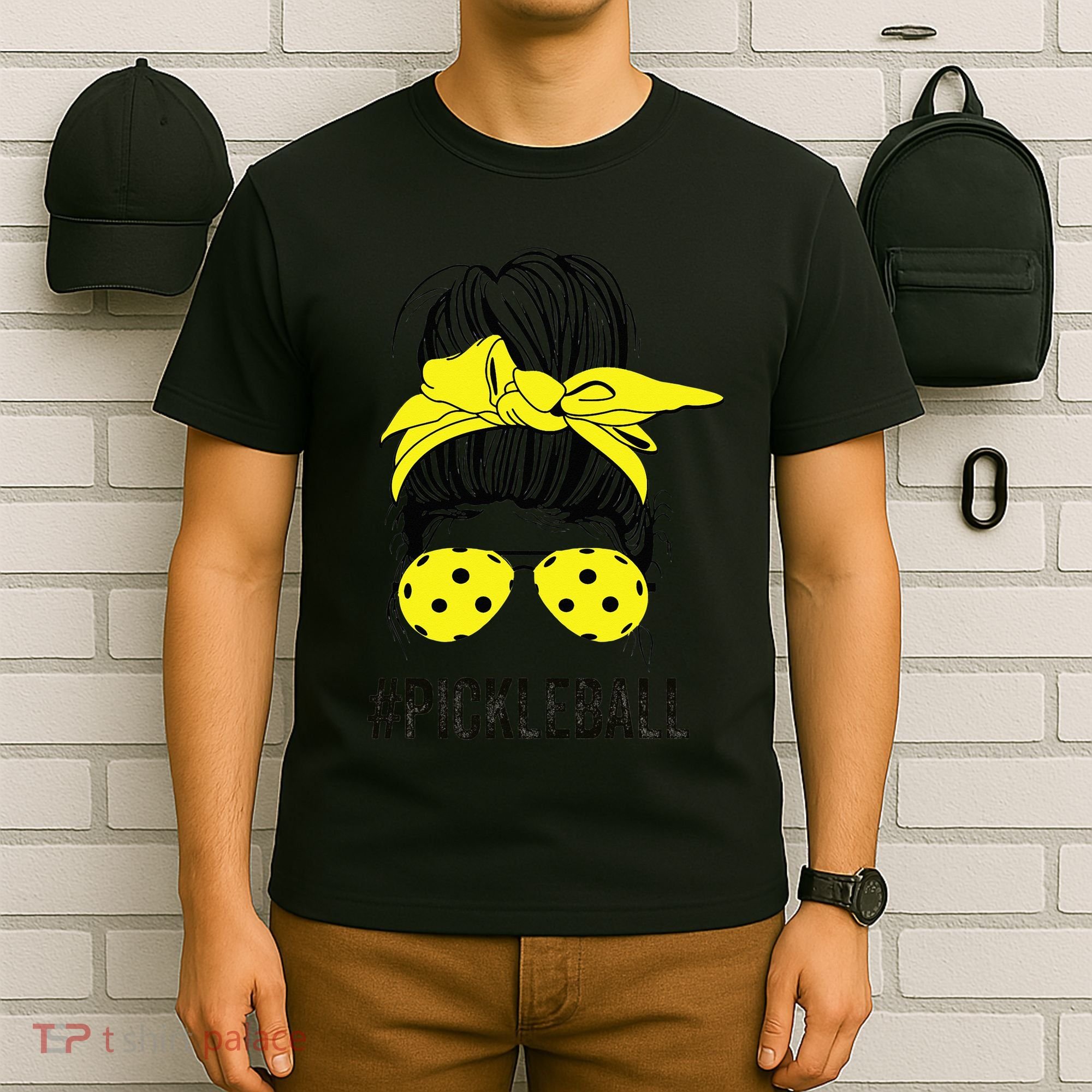 Messy Bun Number One Paddleball PickleBall Lover T-Shirt