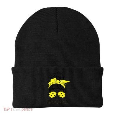 Messy Bun Number One Paddleball PickleBall Lover Beanie