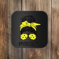 Messy Bun Number One Paddleball PickleBall Lover Coaster thumb 0