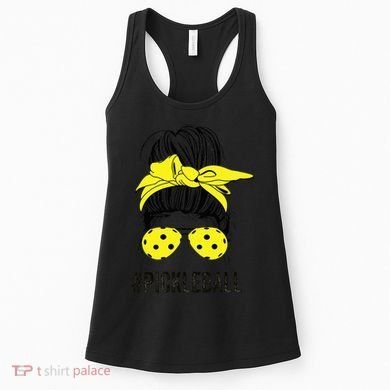 Messy Bun Number One Paddleball PickleBall Lover Women's Tank Top