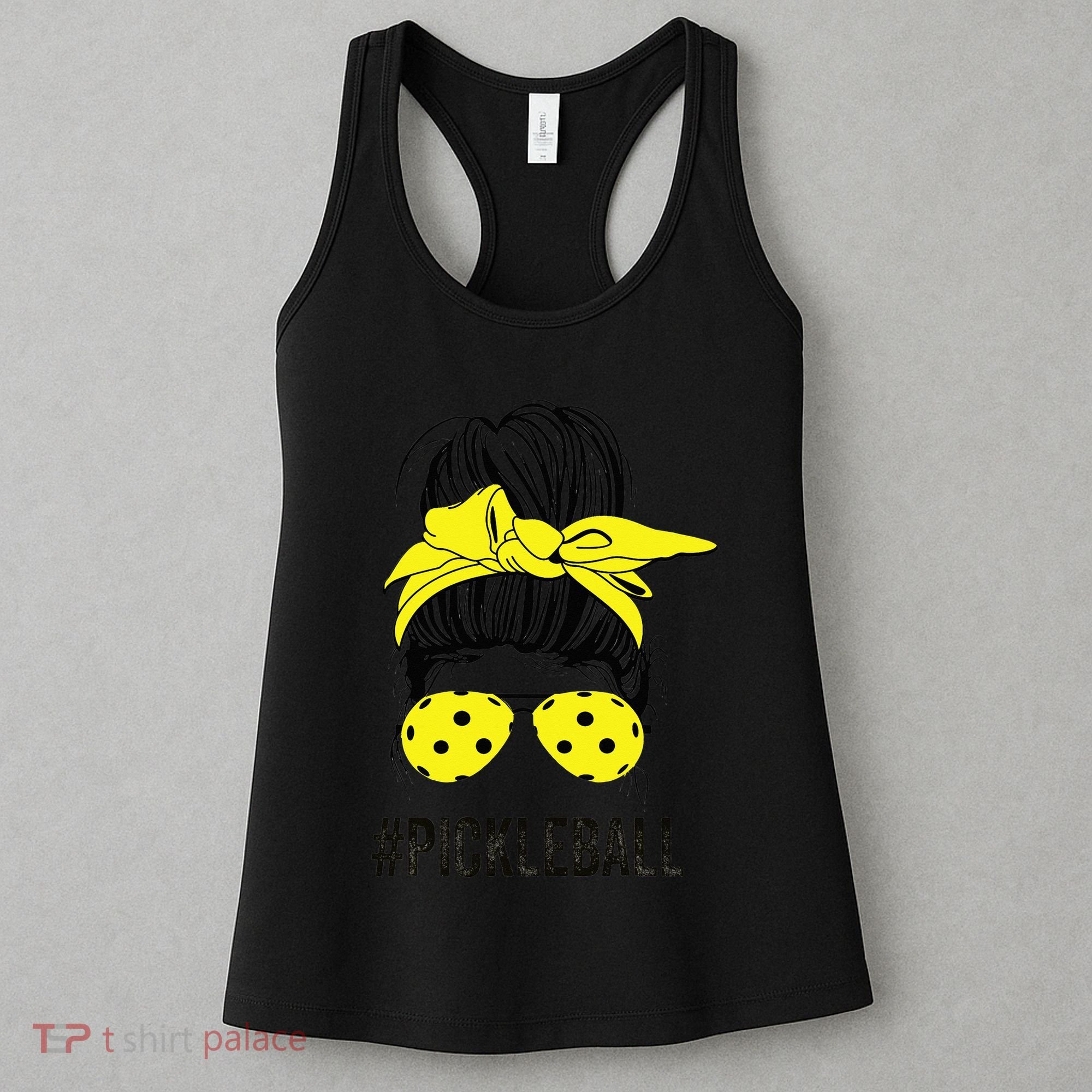 Messy Bun Number One Paddleball PickleBall Lover Women's Tank Top