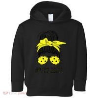 Messy Bun Number One Paddleball PickleBall Lover Toddler Hoodie thumb 0