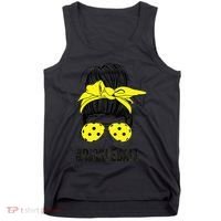 Messy Bun Number One Paddleball PickleBall Lover Tank Top thumb 0
