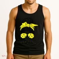 Messy Bun Number One Paddleball PickleBall Lover Tank Top thumb 3