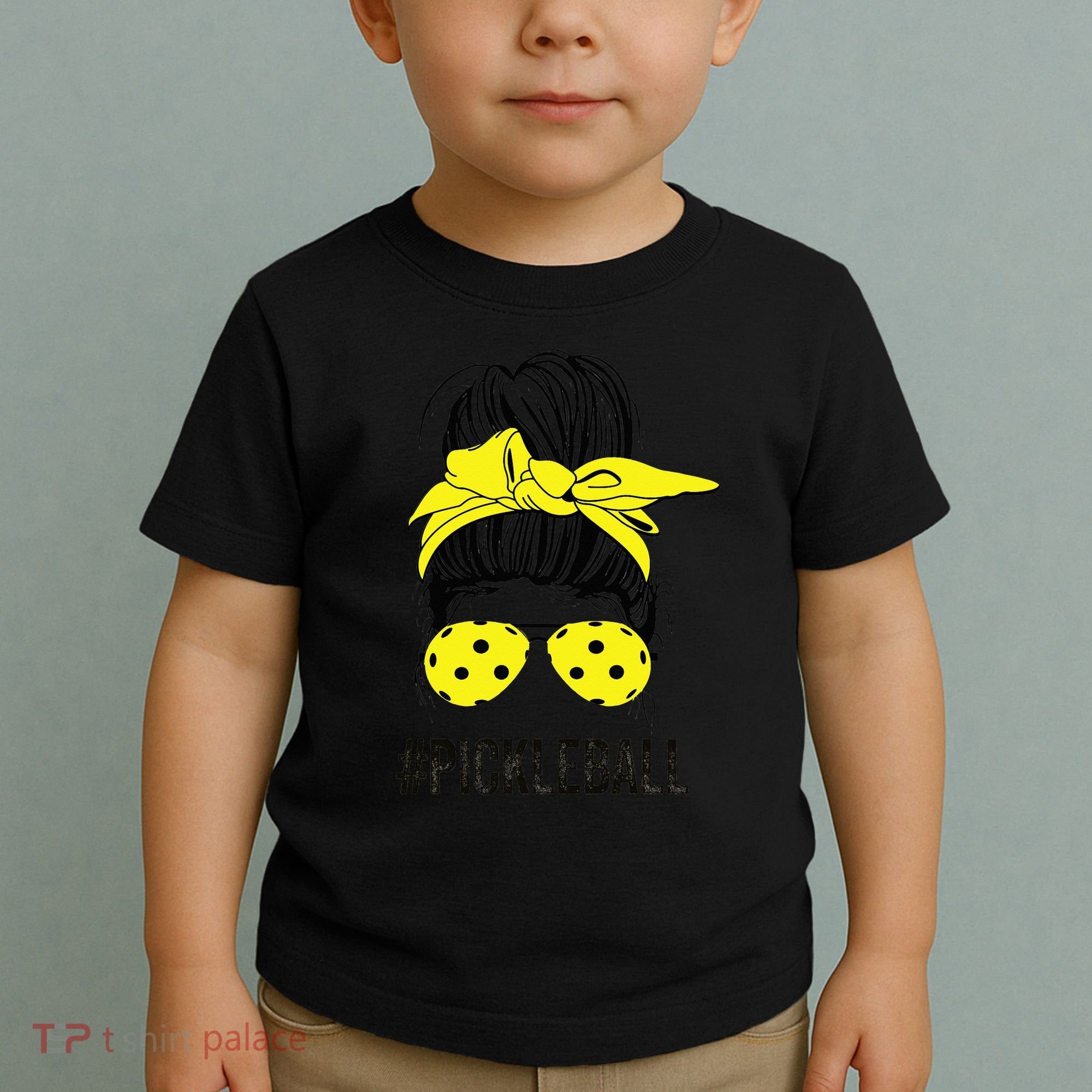Messy Bun Number One Paddleball PickleBall Lover Toddler T-Shirt