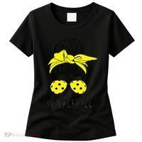 Messy Bun Number One Paddleball PickleBall Lover Women's T-Shirt thumb 0