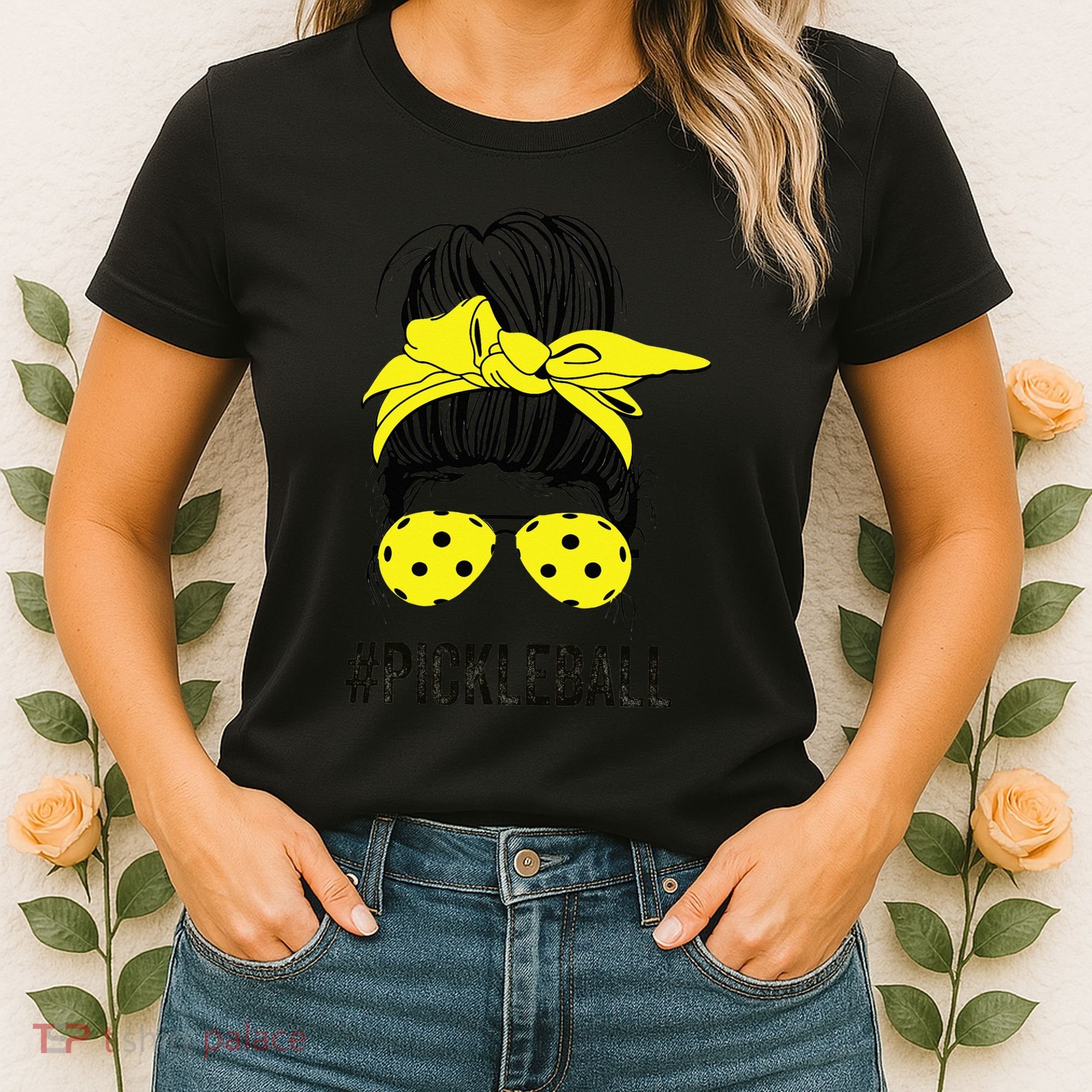 Messy Bun Number One Paddleball PickleBall Lover Women's T-Shirt