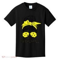 Messy Bun Number One Paddleball PickleBall Lover Kids T-Shirt thumb 0