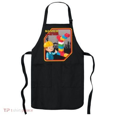 Master Builder Never Tired Construction Building Blocks Toy Apron