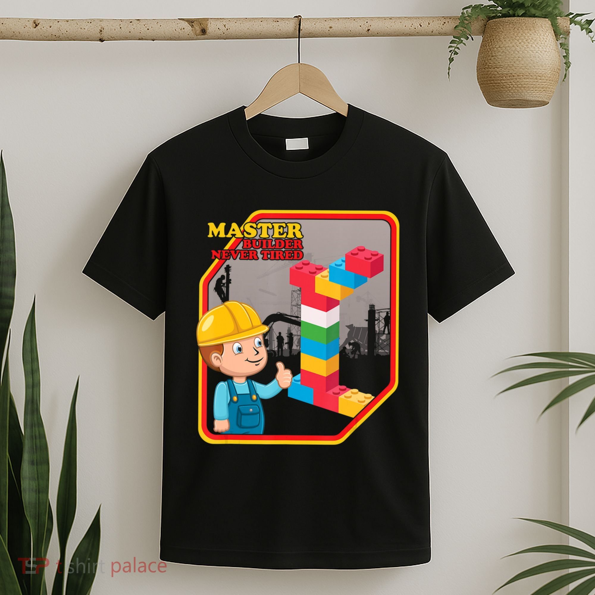 Master Builder Never Tired Construction Building Blocks Toy T-Shirt
