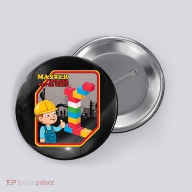 Master Builder Never Tired Construction Building Blocks Toy Button