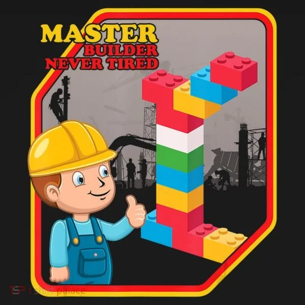Master Builder Never Tired Construction Building Blocks Toy Bucket Hat