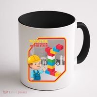 Master Builder Never Tired Construction Building Blocks Toy Coffee Mug thumb 1
