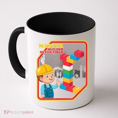 Master Builder Never Tired Construction Building Blocks Toy Coffee Mug