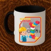 Master Builder Never Tired Construction Building Blocks Toy Coffee Mug thumb 2