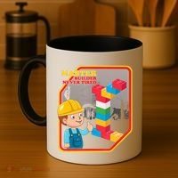 Master Builder Never Tired Construction Building Blocks Toy Coffee Mug thumb 4