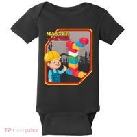 Master Builder Never Tired Construction Building Blocks Toy Baby Bodysuit thumb 0