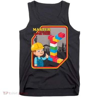 Master Builder Never Tired Construction Building Blocks Toy Tank Top