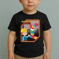 Master Builder Never Tired Construction Building Blocks Toy Toddler T-Shirt thumb 2
