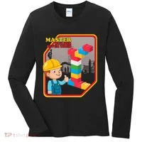 Master Builder Never Tired Construction Building Blocks Toy Women's Long Sleeve Shirt thumb 0