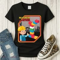Master Builder Never Tired Construction Building Blocks Toy Women's T-Shirt thumb 3
