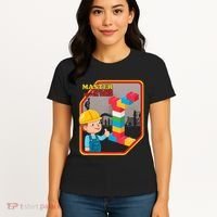 Master Builder Never Tired Construction Building Blocks Toy Women's T-Shirt thumb 4