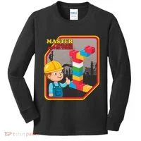 Master Builder Never Tired Construction Building Blocks Toy Kids Long Sleeve Shirt thumb 0