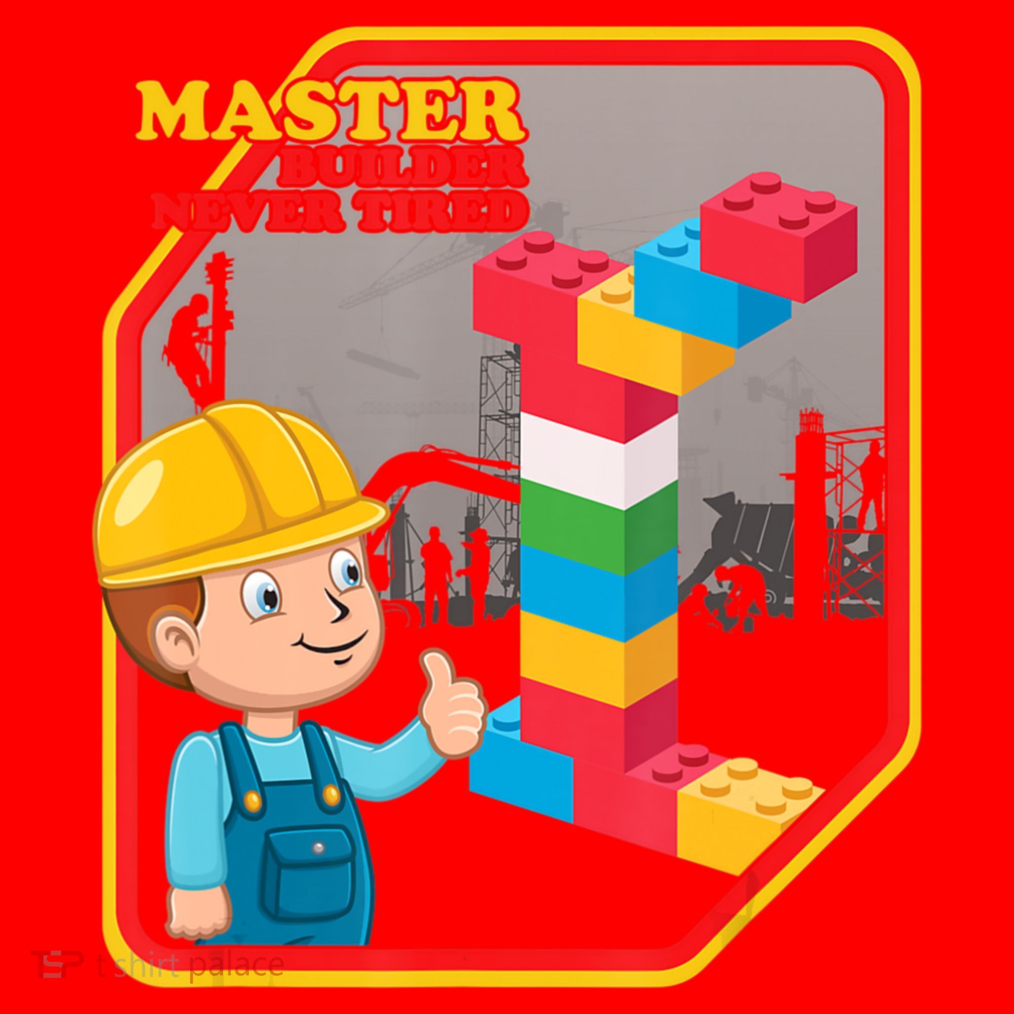 Master Builder Never Tired Construction Building Blocks Toy Santa Hat