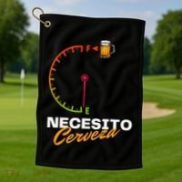 Mexican Beer Necesito Cerveza Cool Funny Sayings Beer Lover Golf Towel thumb 1