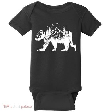 Mountain Bear Nature Baby Bodysuit