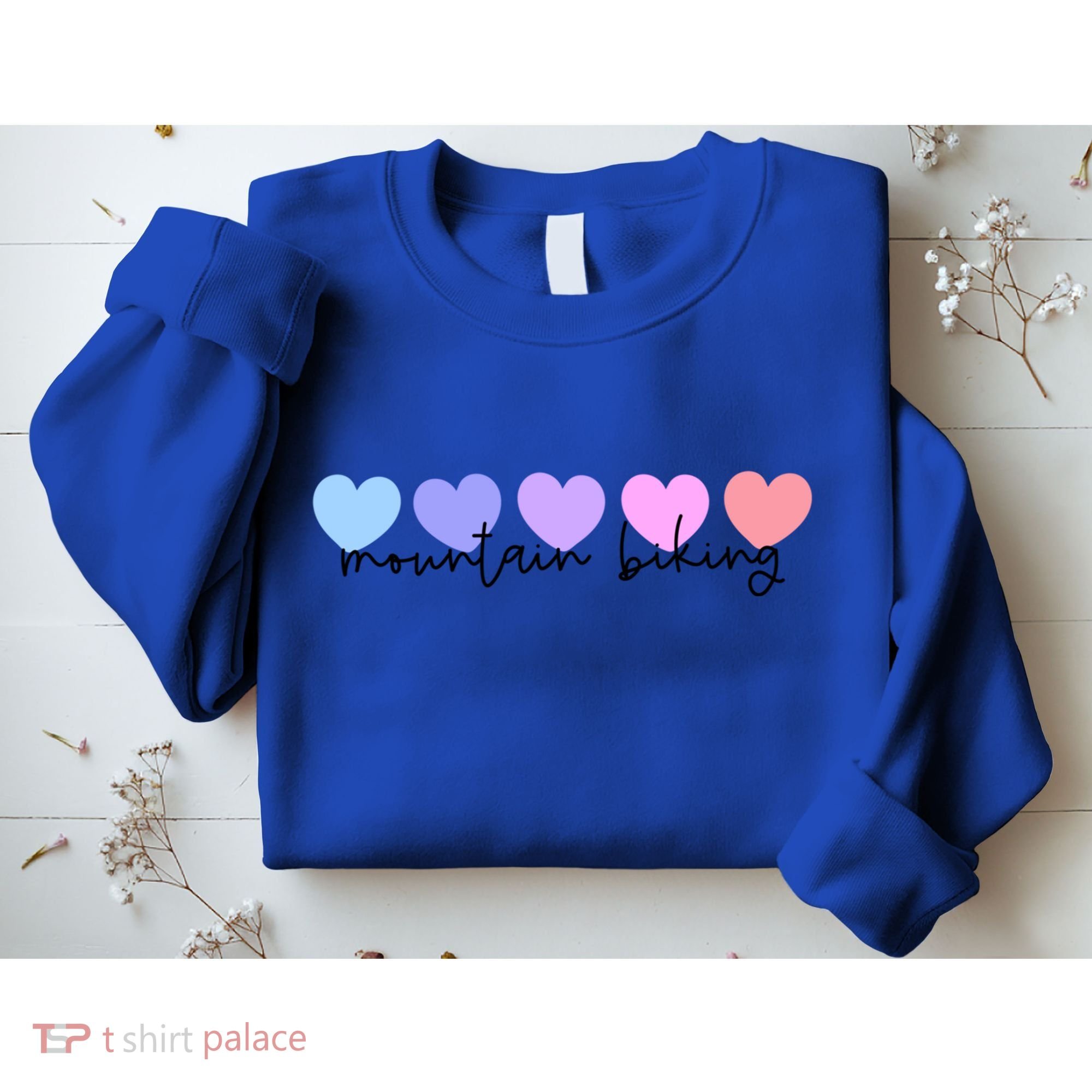 Mountain Bike Or Mountain Biking Lover Heart Mom Meaningful Gift Sweatshirt