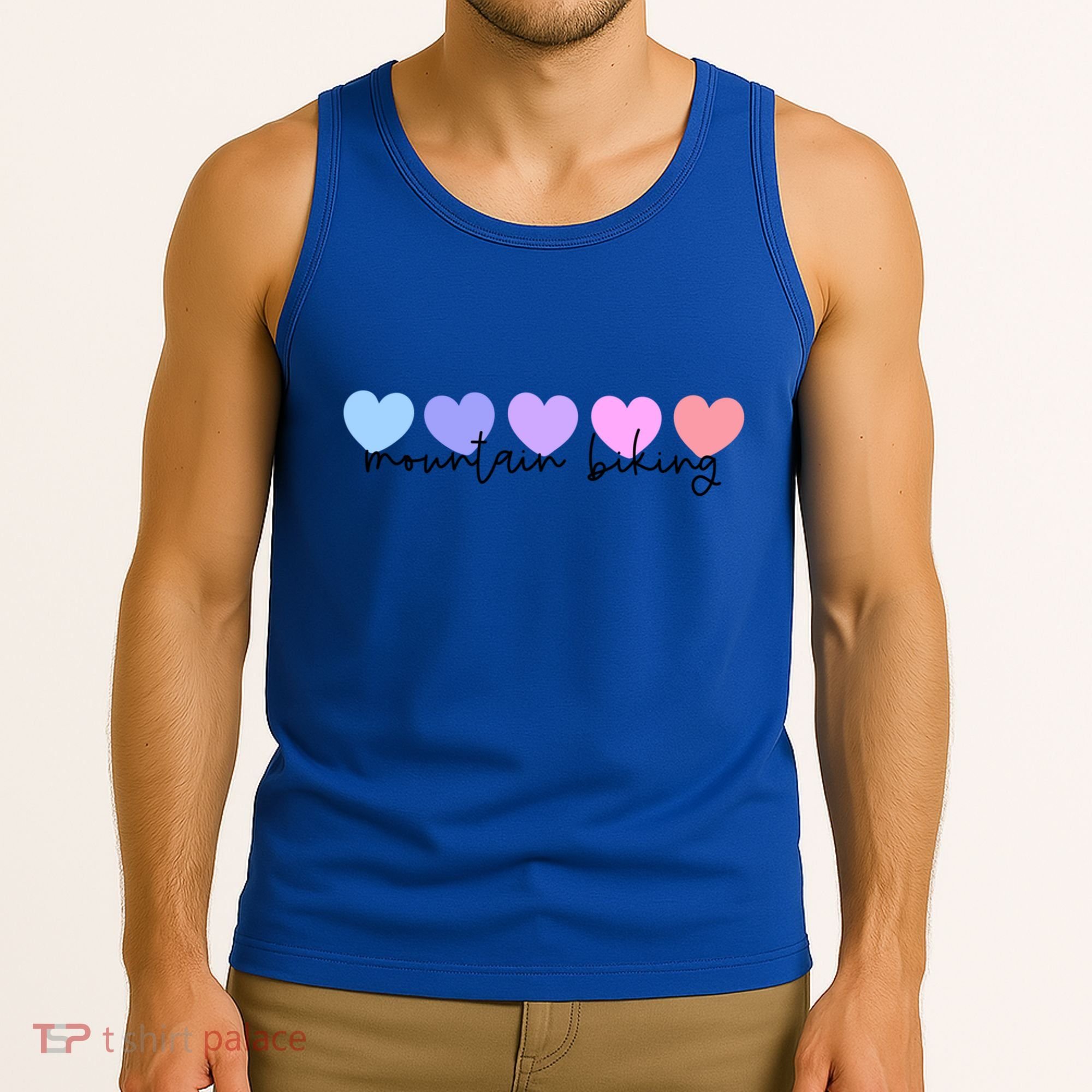 Mountain Bike Or Mountain Biking Lover Heart Mom Meaningful Gift Tank Top