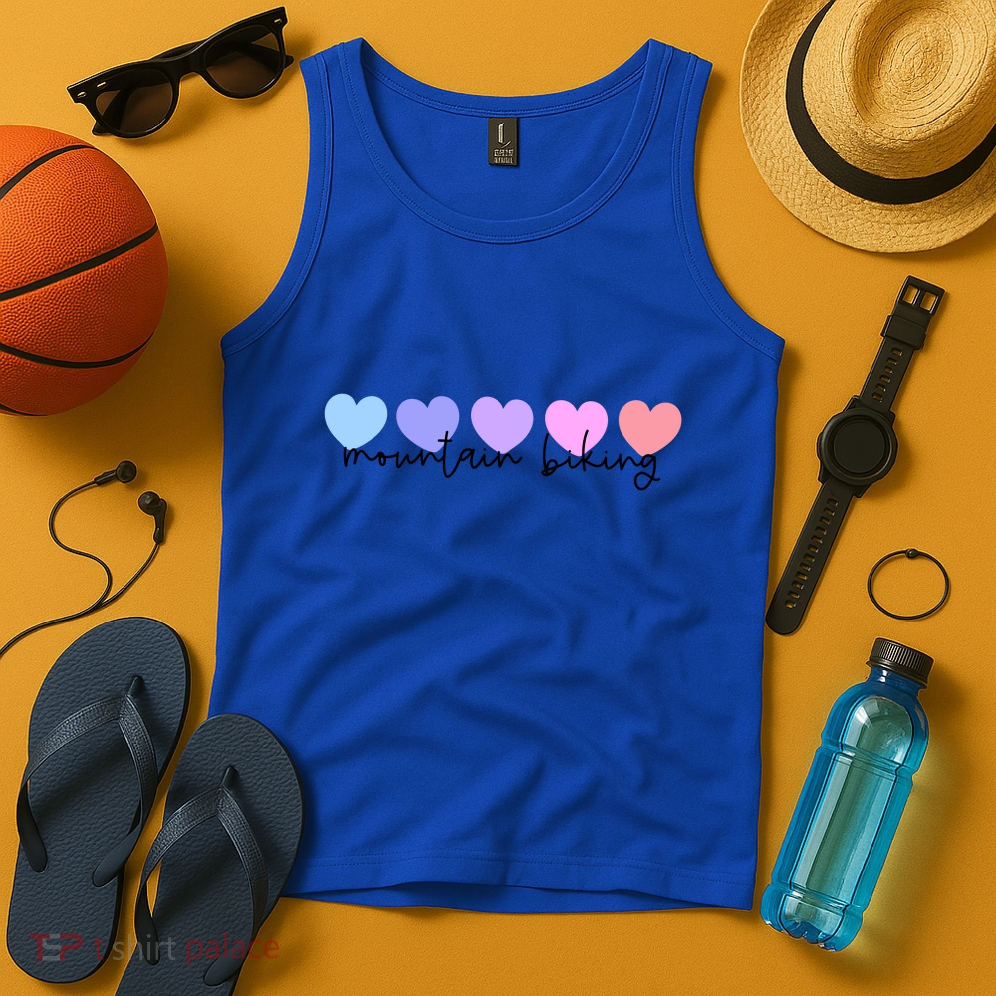 Mountain Bike Or Mountain Biking Lover Heart Mom Meaningful Gift Tank Top