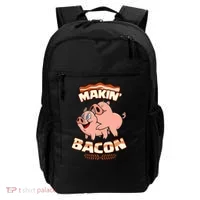 Makin Bacon Pig Funny Meatatarian Backpack thumb 0