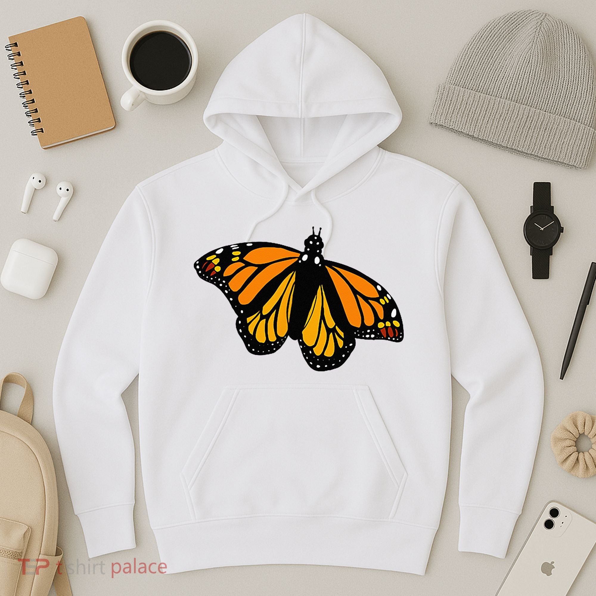 Monarch Butterfly Pocket By Milkweed Mavens Nature Hoodie
