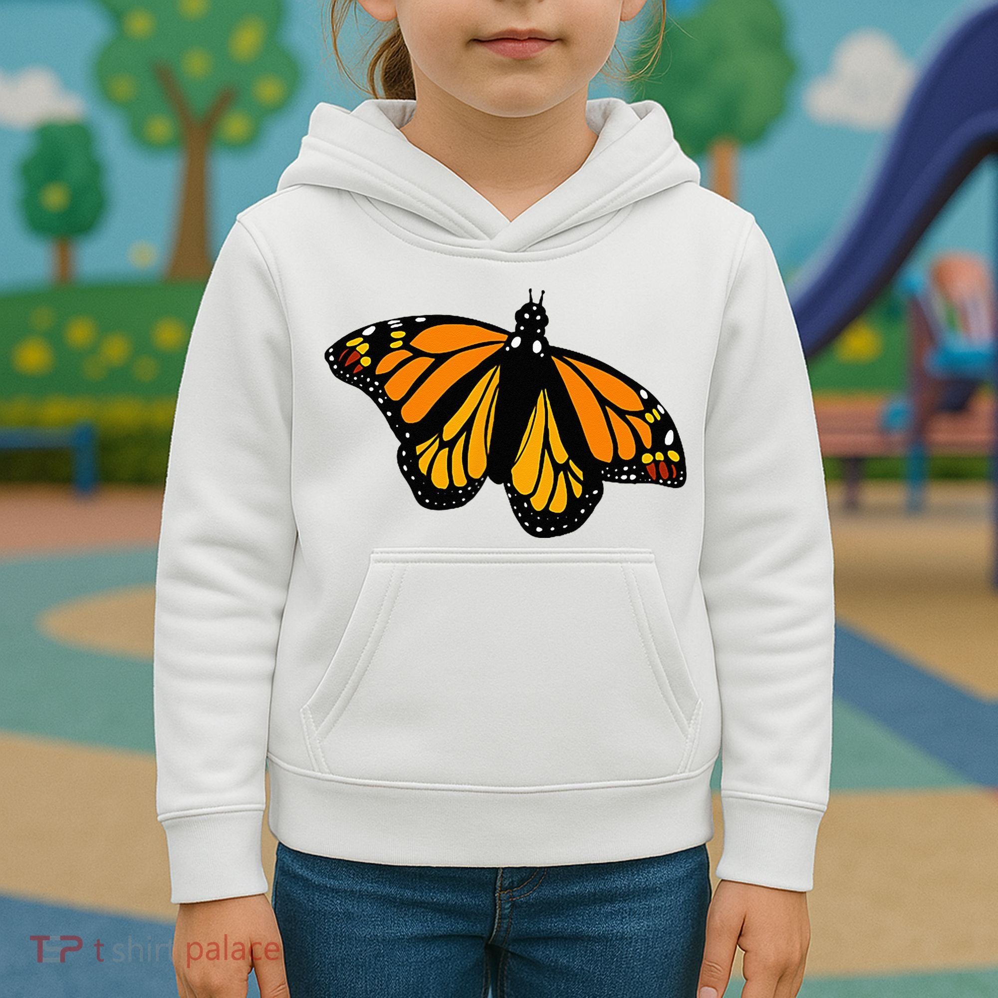 Monarch Butterfly Pocket By Milkweed Mavens Nature Kids Hoodie