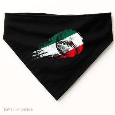 Mexican Baseball Player Mexico Flag Baseball Lover USA-Made Doggie Bandana