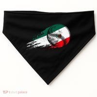 Mexican Baseball Player Mexico Flag Baseball Lover USA-Made Doggie Bandana thumb 0