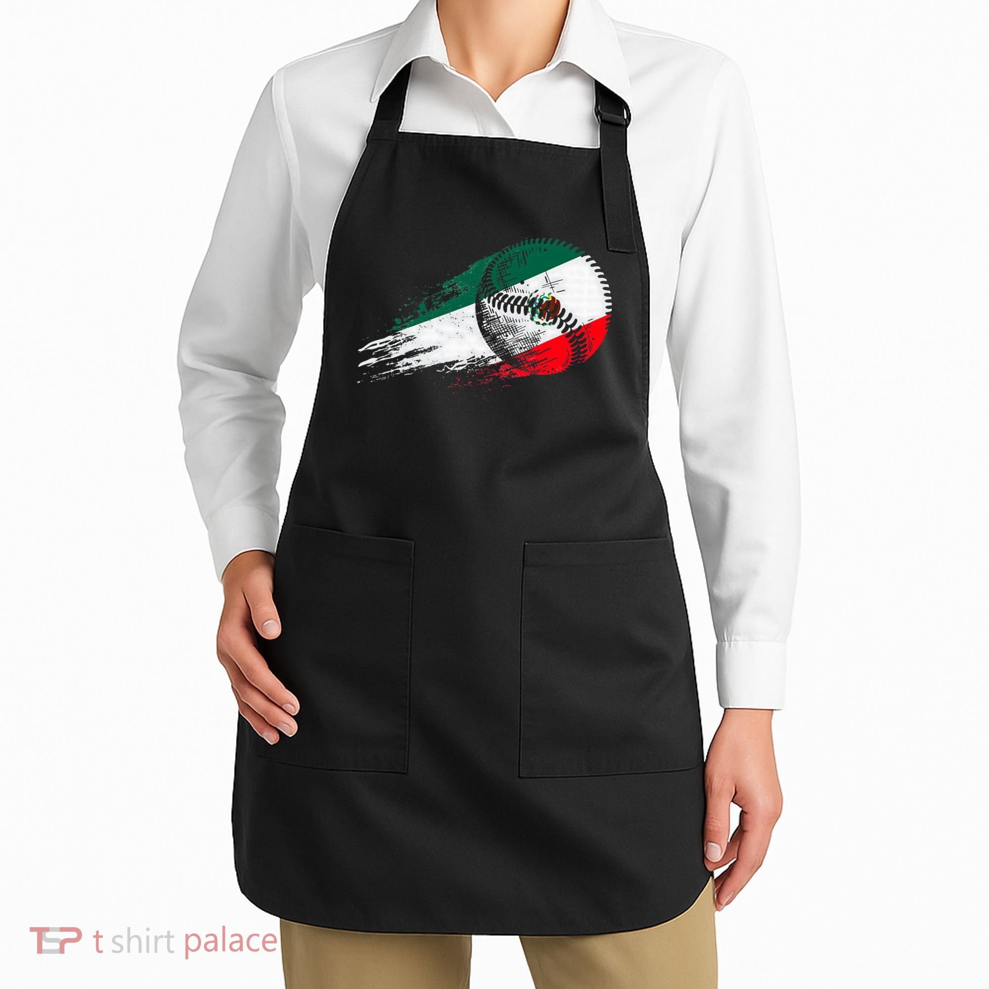 Mexican Baseball Player Mexico Flag Baseball Lover Apron