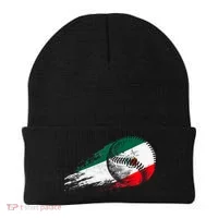 Mexican Baseball Player Mexico Flag Baseball Lover Beanie thumb 0