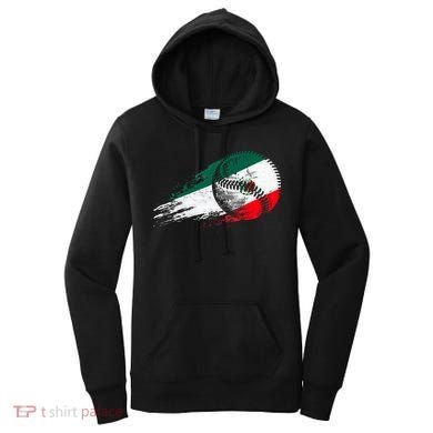 Mexican Baseball Player Mexico Flag Baseball Lover Women's Hoodie