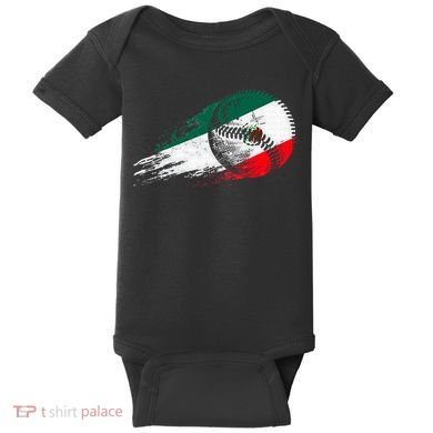 Mexican Baseball Player Mexico Flag Baseball Lover Baby Bodysuit