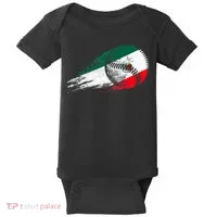 Mexican Baseball Player Mexico Flag Baseball Lover Baby Bodysuit thumb 0