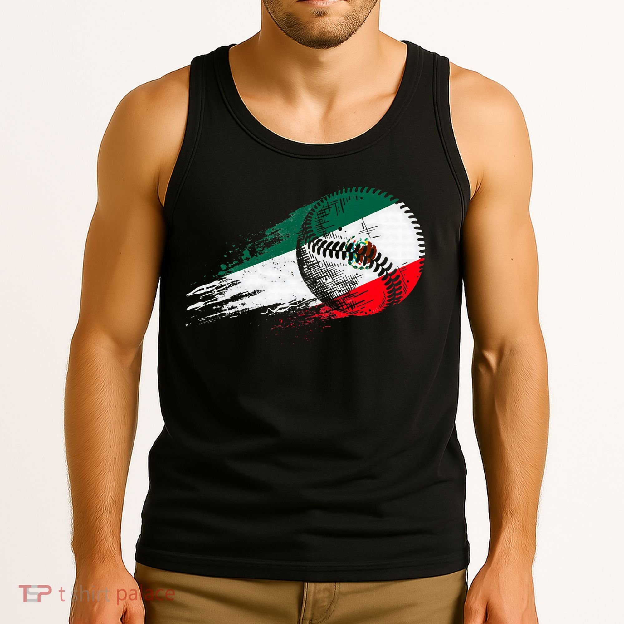 Mexican Baseball Player Mexico Flag Baseball Lover Tank Top