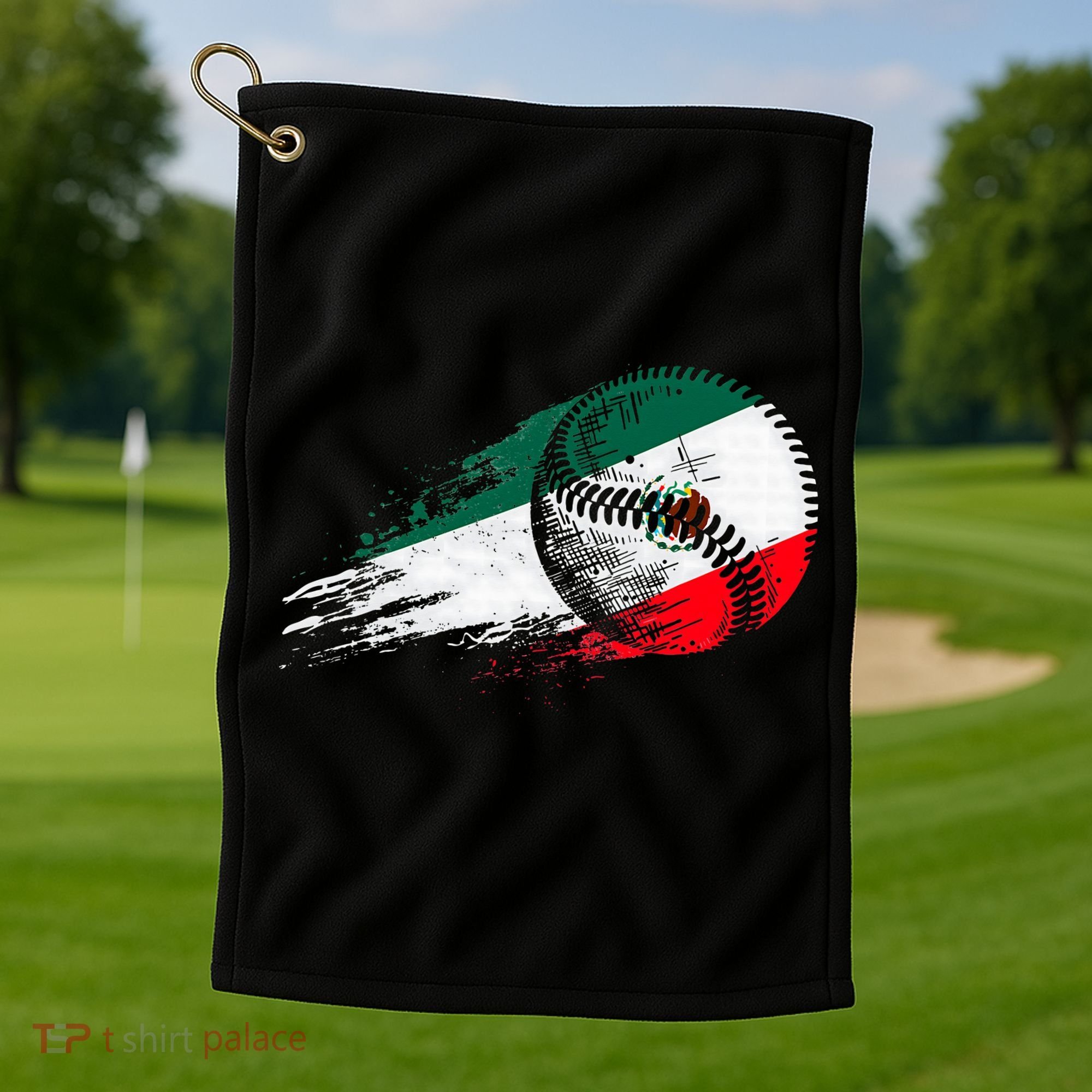 Mexican Baseball Player Mexico Flag Baseball Lover Golf Towel