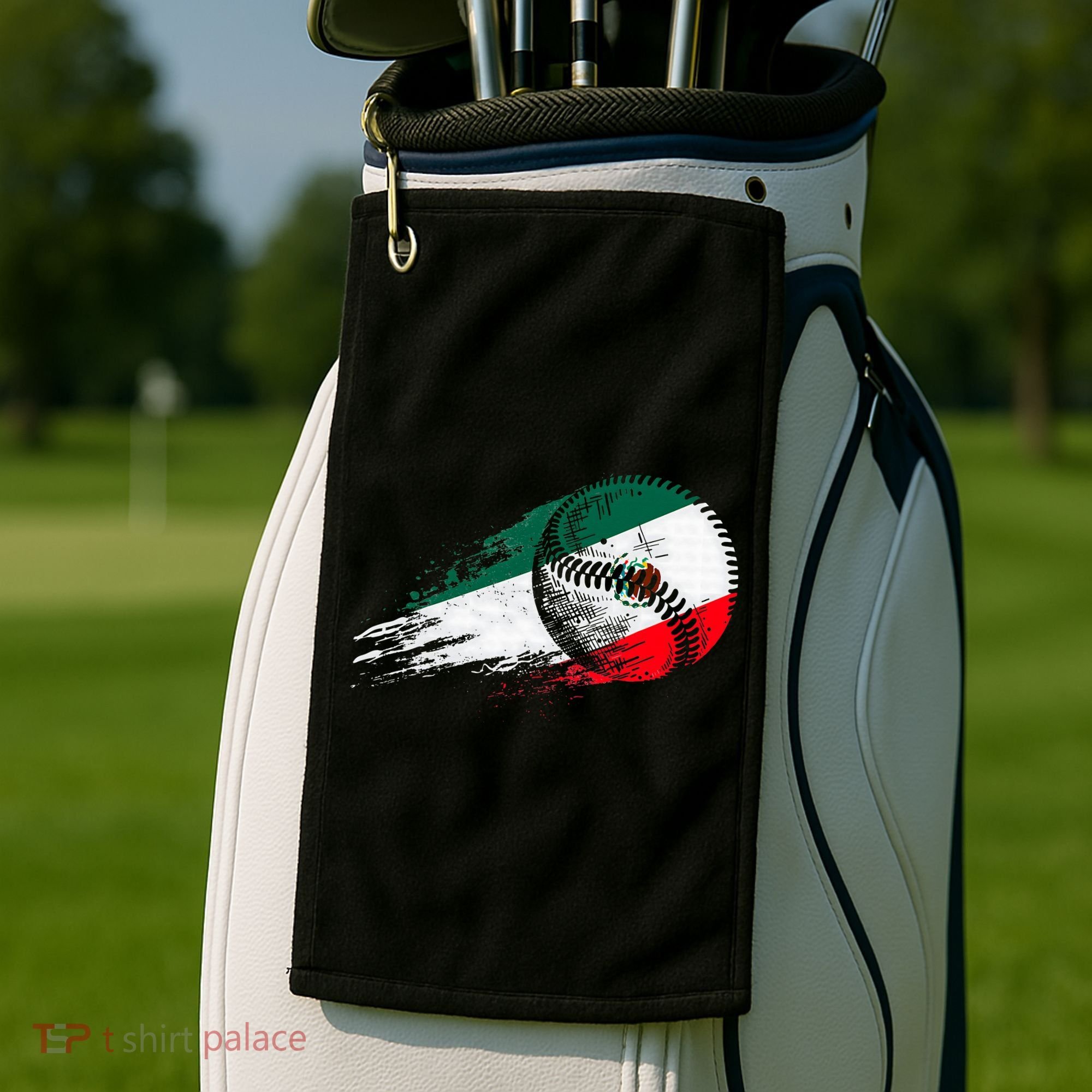Mexican Baseball Player Mexico Flag Baseball Lover Golf Towel